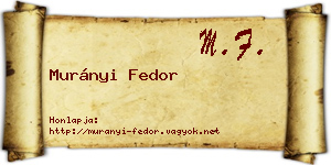Murányi Fedor névjegykártya